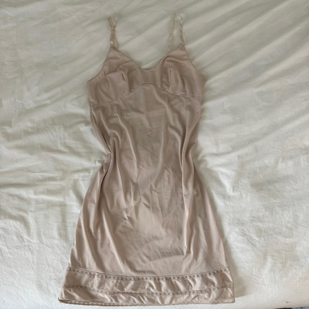 Vintage cream mini slip dress